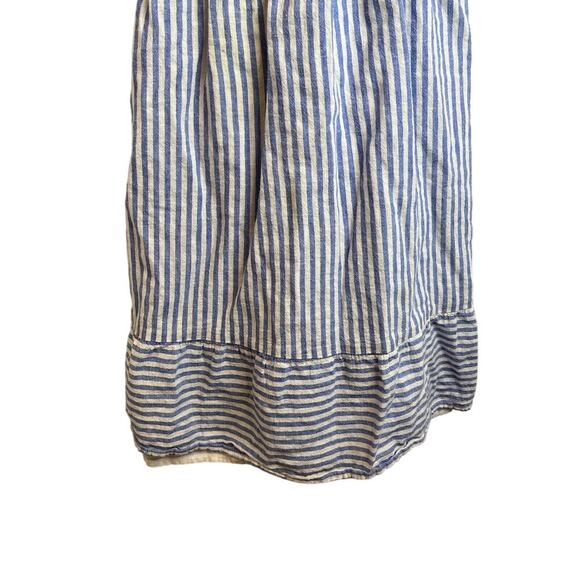 Gap Girls M Dress Blue White Stripe Tank Sleeveless Flutter Strap Woven - Picture 5 of 8
